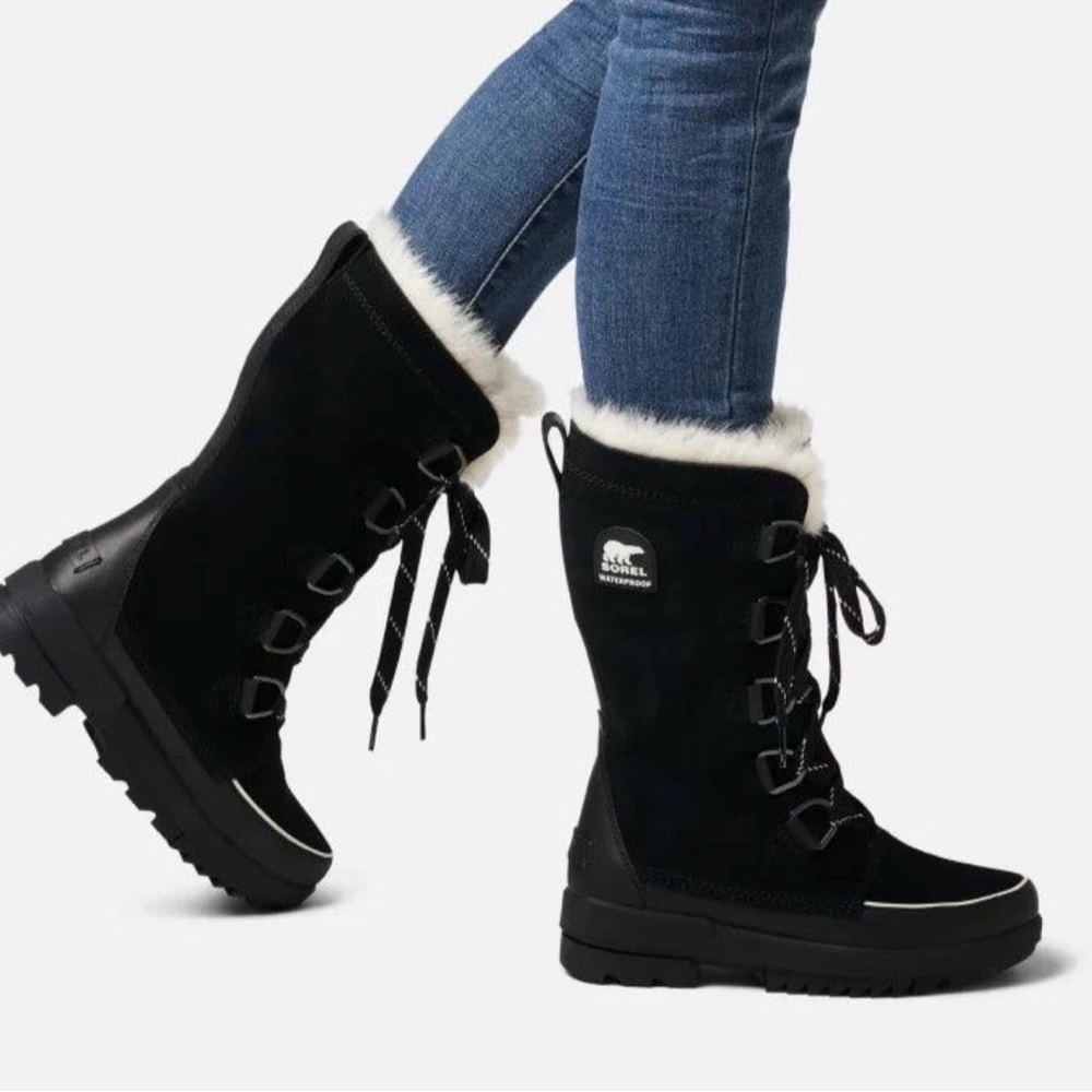 Sorel Women's Black and White Winter Boots